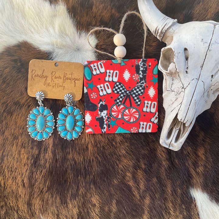 Ranchy Roan Boutique - Wholesale Car Freshener - Women’s - Ho Ho Ho Western Christmas Felt Freshie | Trendy Freshie