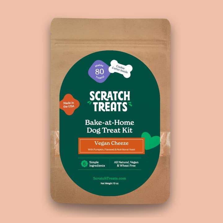 Scratch Treats - Wholesale Pet Treats - Dog - Bake-At-Home Dog Treat Kit - Vegan Cheeze - Makes 80 Treats