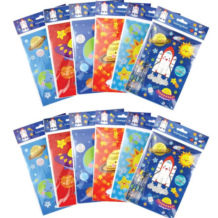 Tiny Mills - Venta al por mayor Libro para colorear y cuaderno de actividades - Niños y bebés - Libros para colorear en el espacio exterior con lápices de colores1