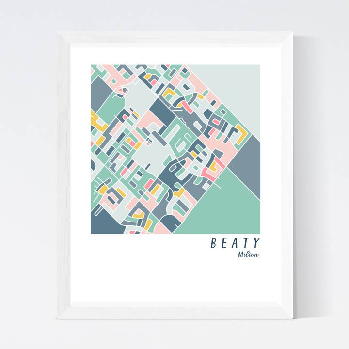 Beaty, Mitlon, Ontário, MAPA DE BLOCO DE CORES por atacado de Heirloom Island