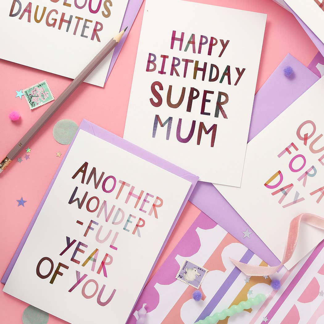 Two For Joy Illustration - Wholesale Birthday Card - Another Wonderful Year of You – Birthday Luxury Foiled Card1