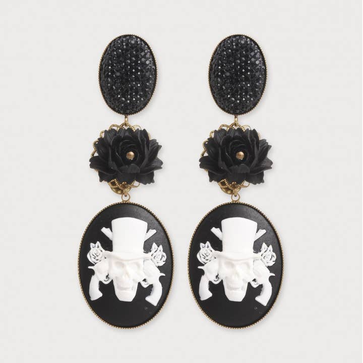 Maison Otto French Lifestyle Distribution - Wholesale Dangle earrings - Diva Big Event Earrings Black by Julie Sion Paris0