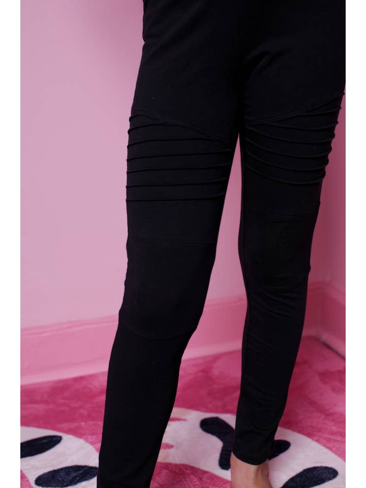 Paper Flower - Wholesale Fashion Leggings - Kids - Motto Legging Black No Wash - TWEEN GIRLS1