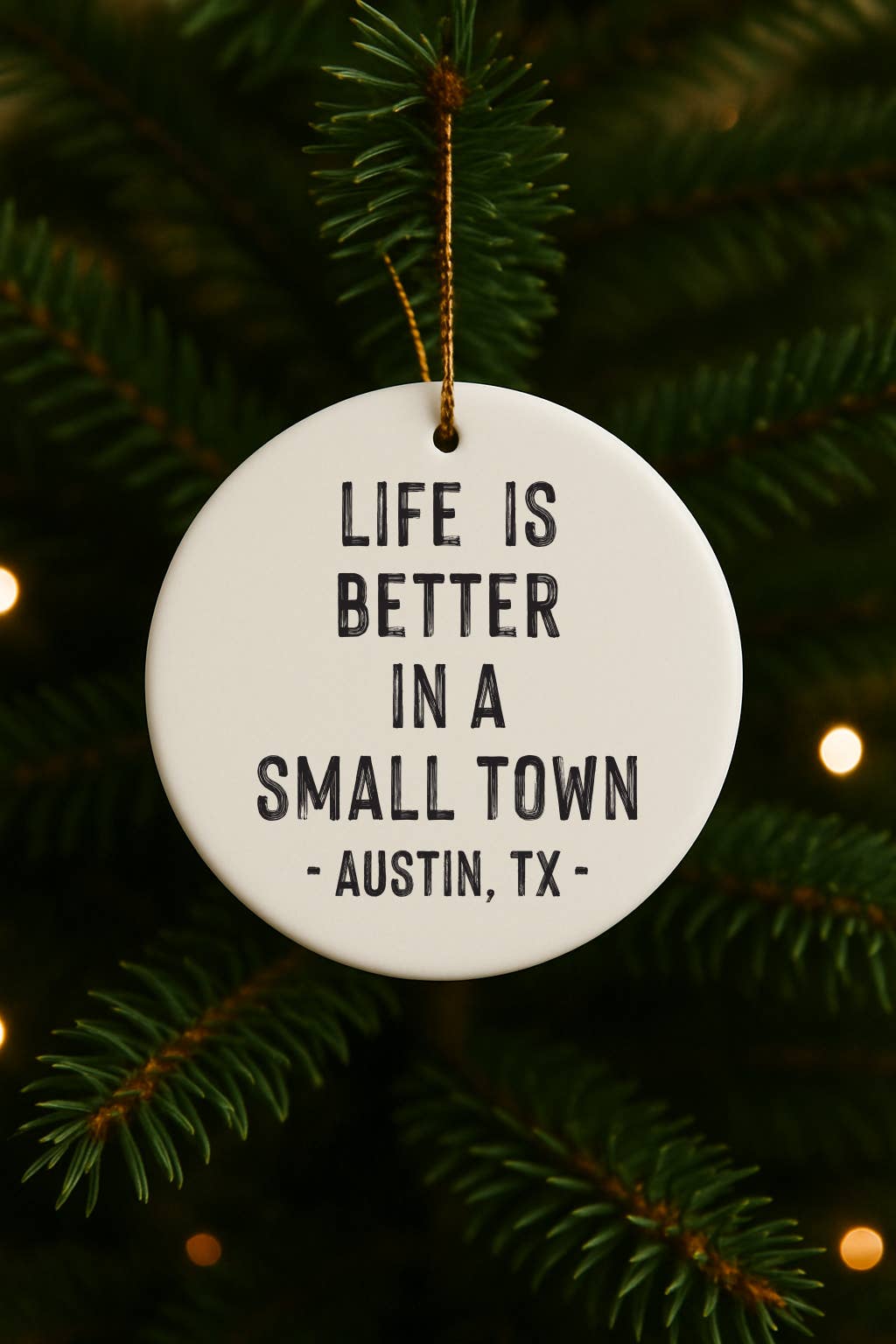 521handmade - Vente Objets de décoration - La vie est meilleure dans une petite ville Ornement personnalisé de ville0