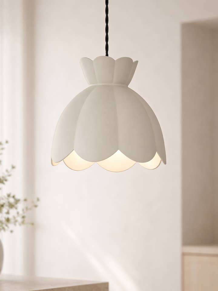 Vallea Ceramic Pendant Light | Large Minimal Hanging Fixture for wholesale by LYSlightlab