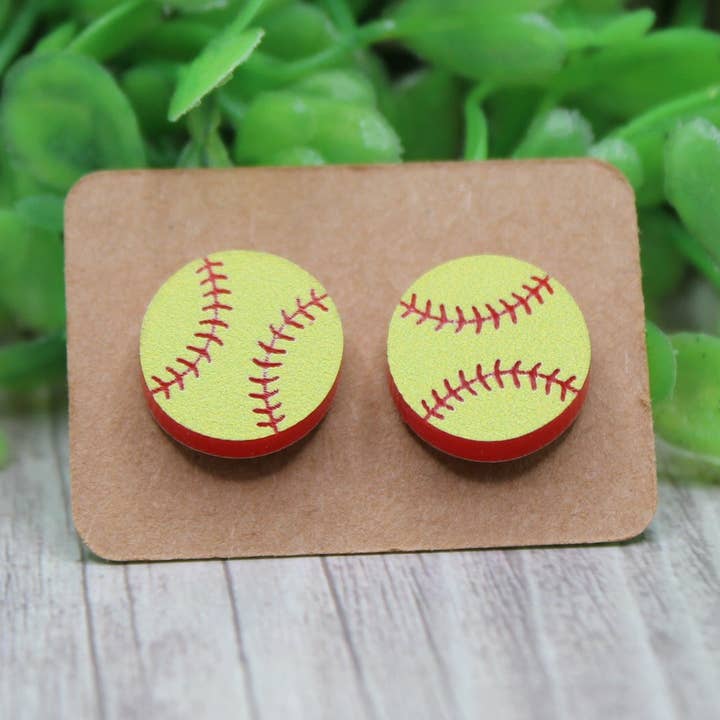 Softball • Stud Earrings for wholesale by Hylidae Boutique