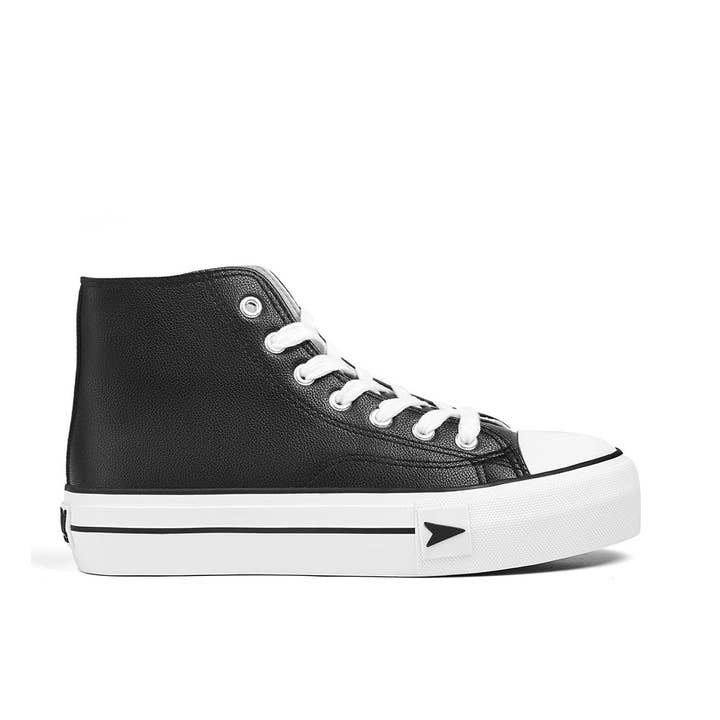 Sneakers Bay Høj Top Platform Sort Nappa for engroshandel hos Break&Walk