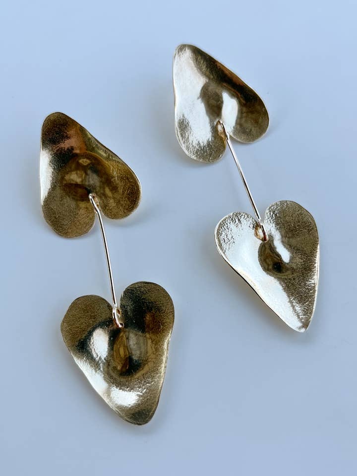 Two of Hearts earrings for wholesale by McKinley Mizar Fine Art & Jewelry