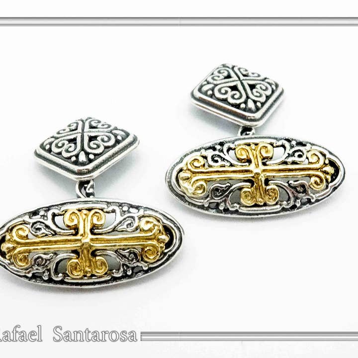 Abotoaduras de prata bizantina oxidadas. Ouro bizantino 18k por atacado de RAFAEL SANTAROSA