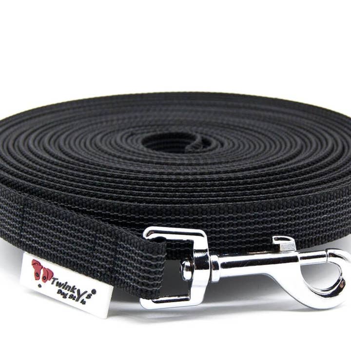 Correa para perros Towline engomada 20 mm negra para venta al por mayor de Twinkys Dog Style