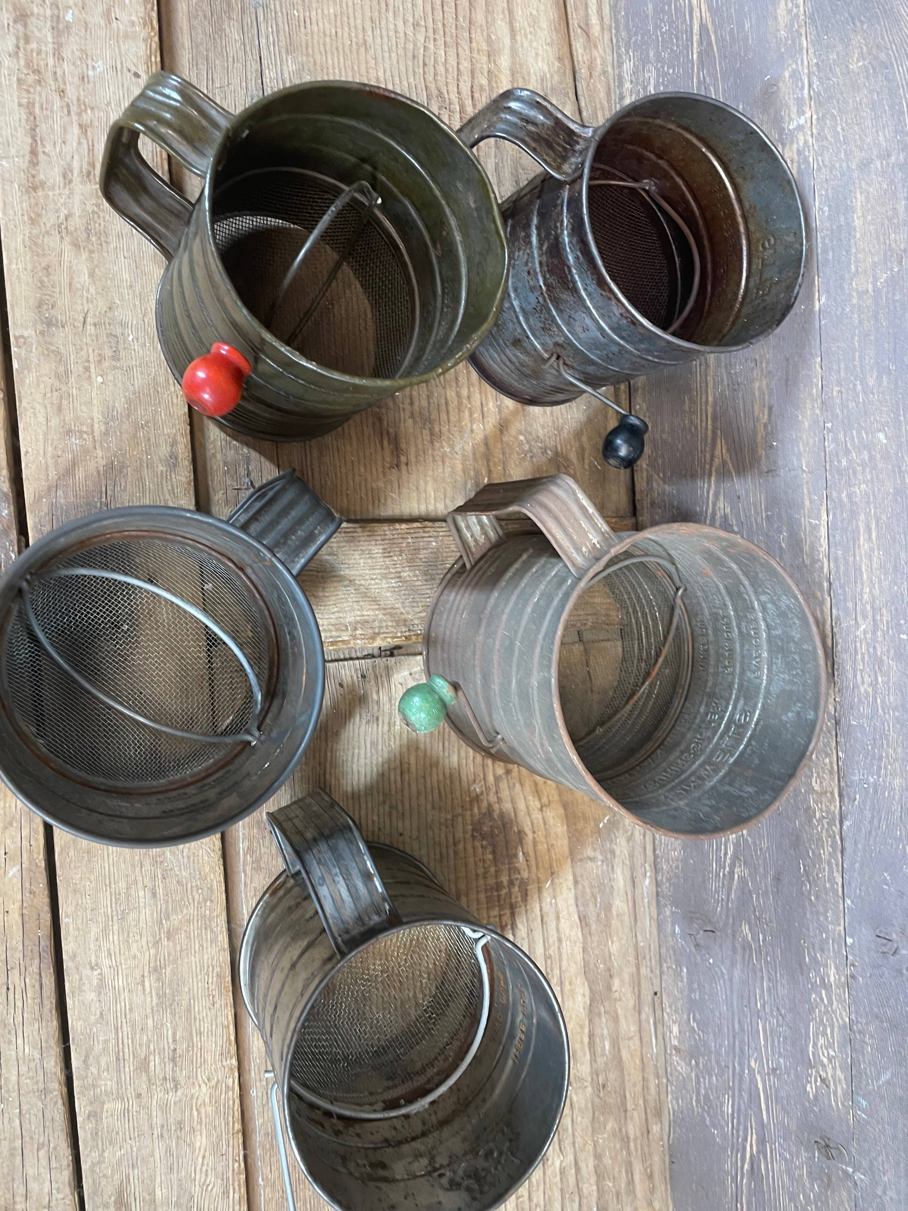 My Amigos Imports - Wholesale Sifter - CLEARANCE-Antique-ER-Vintage Metal Flour Sifter-7x6 inch-$1210