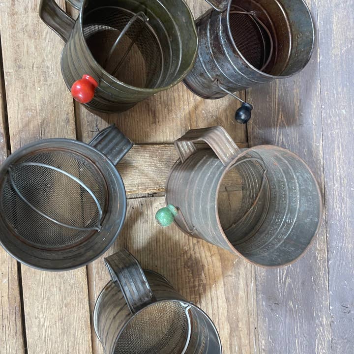 My Amigos Imports - Wholesale Sifter - CLEARANCE-Antique-ER-Vintage Metal Flour Sifter-7x6 inch-$1210