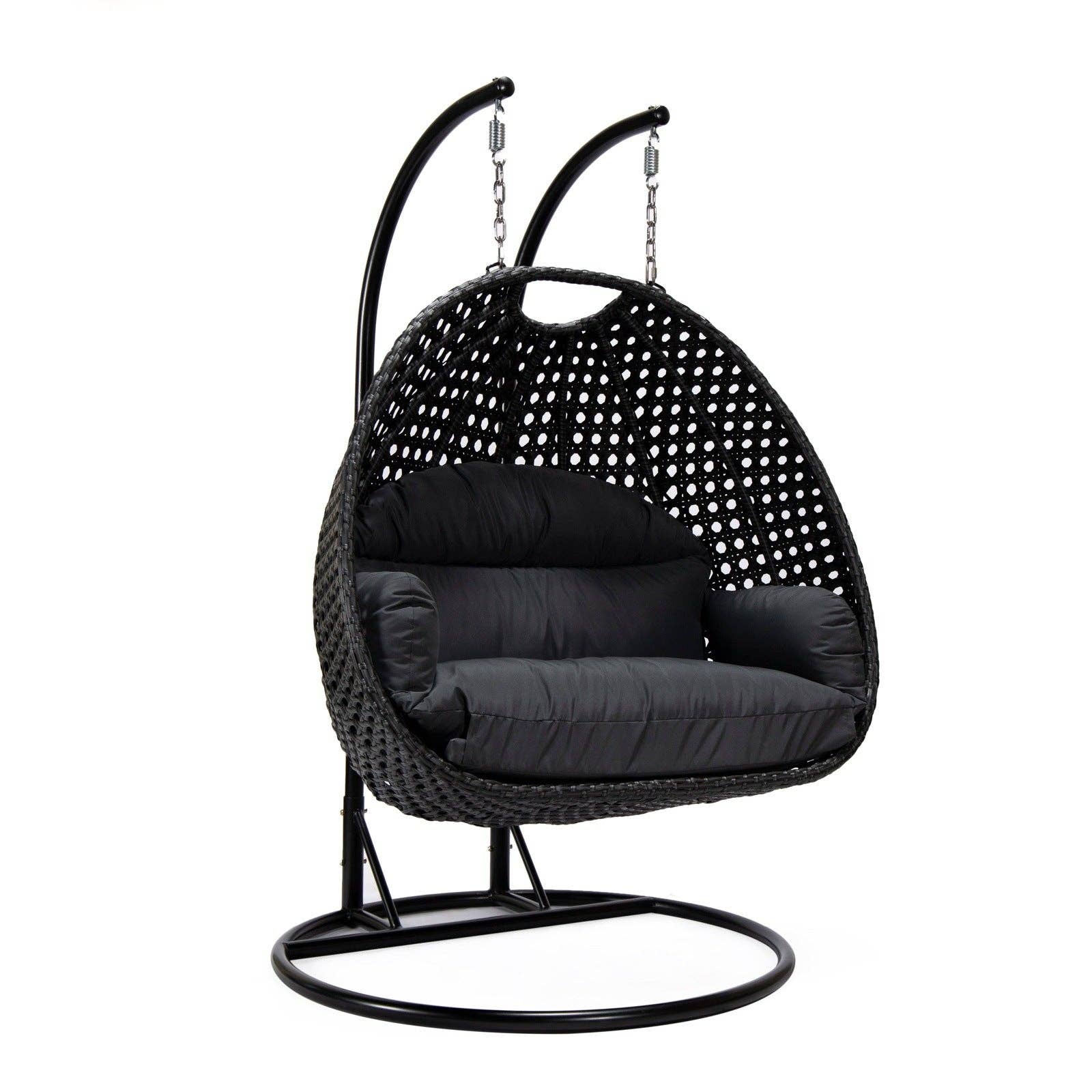 LeisureMod - Wholesale Egg Chair - Mendoza 2-Person Wicker Hanging Egg Swing Chair2
