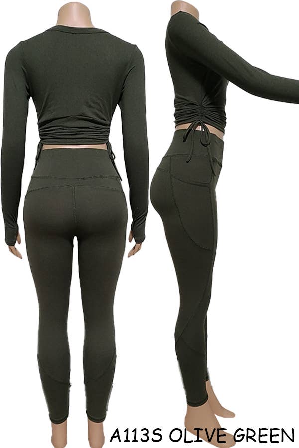 SSImport - Wholesale Activewear Set - Women's - A113S SPORTS YOGA POCKET LEGGINGS TOPS SETS MIX SIZES 12PCS3