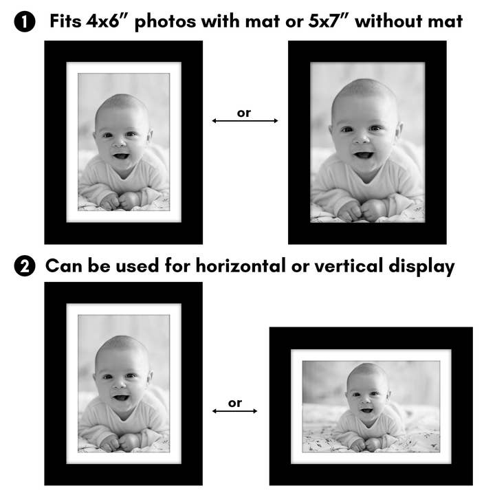 Americanflat - Wholesale Picture Frame - Americanflat 5 Pack Picture Frames With Mat Plexiglass Cover183