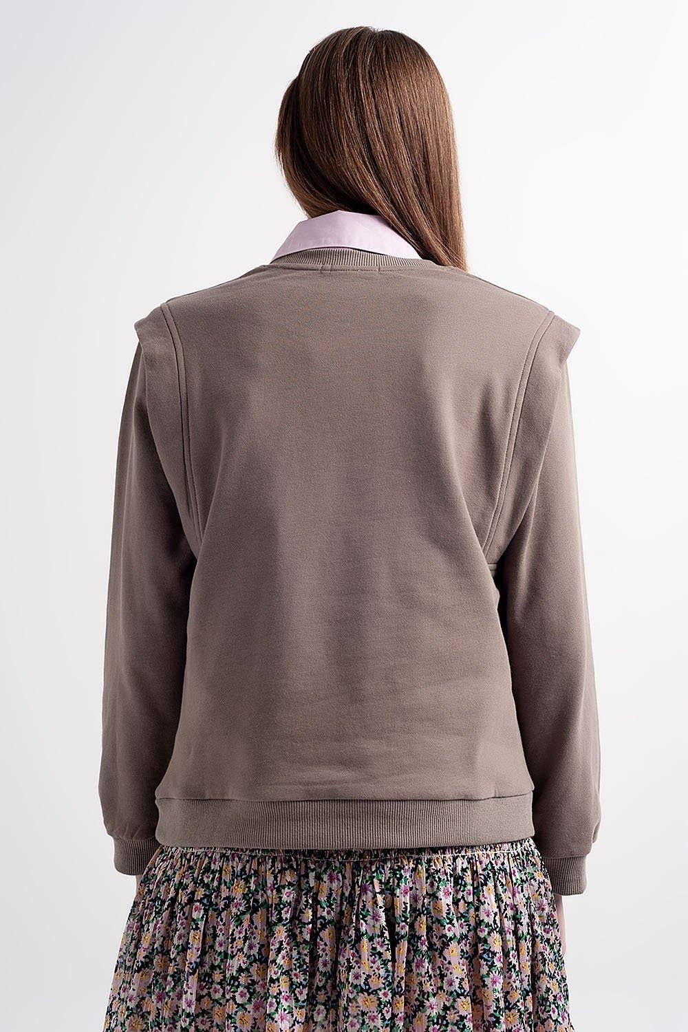 Grey Boyfriend sweatshirt with shoulder details in gray for wholesale on Faire1