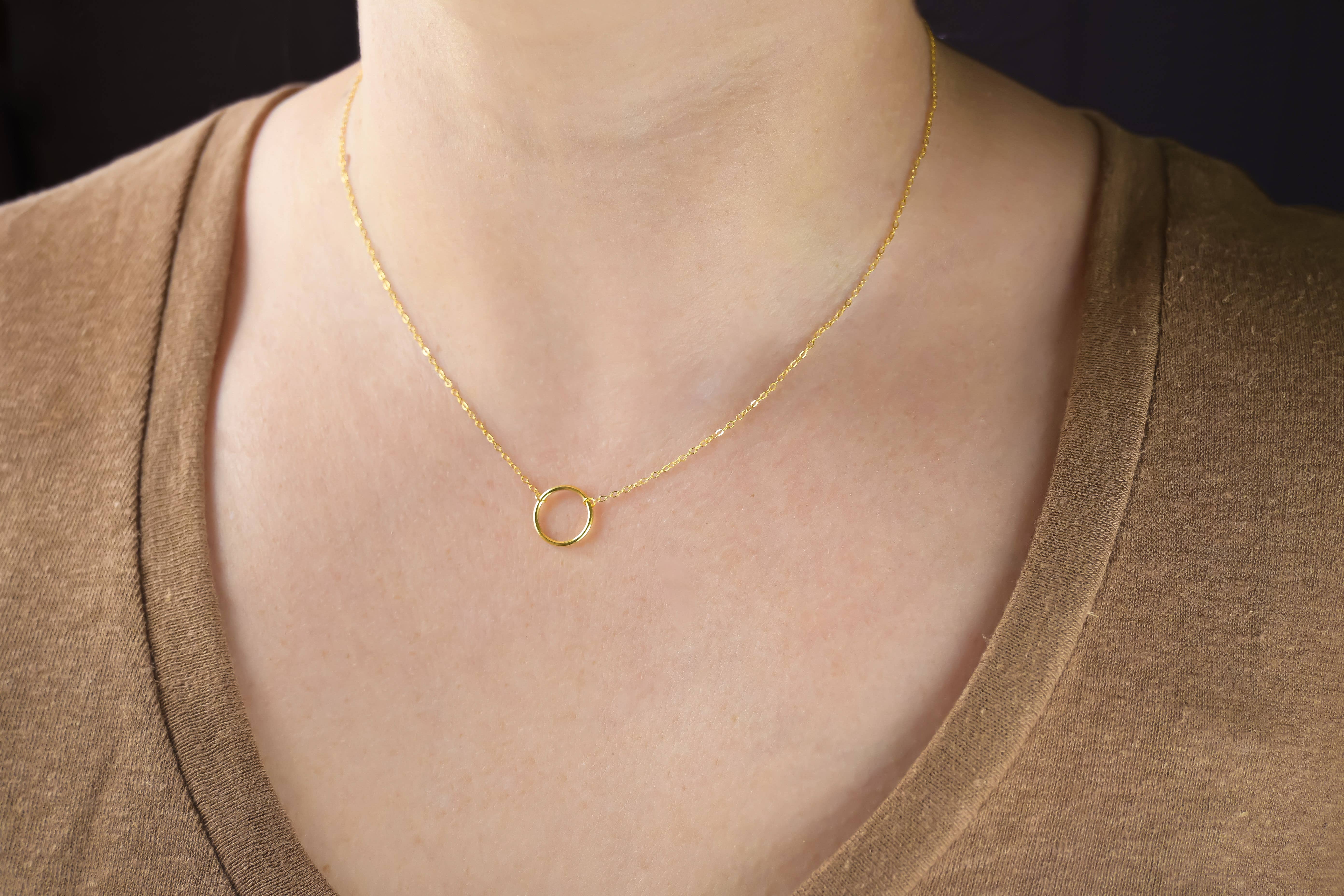 Blueyejewelry - Vendita all'ingrosso Collana con ciondolo/pendaglio - Collana con cerchi ad incastro - Collana con cerchi in argento 9255