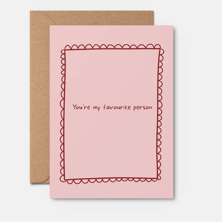Valentine's Day Card | You're My Favourite Person for wholesale by From Rosalie