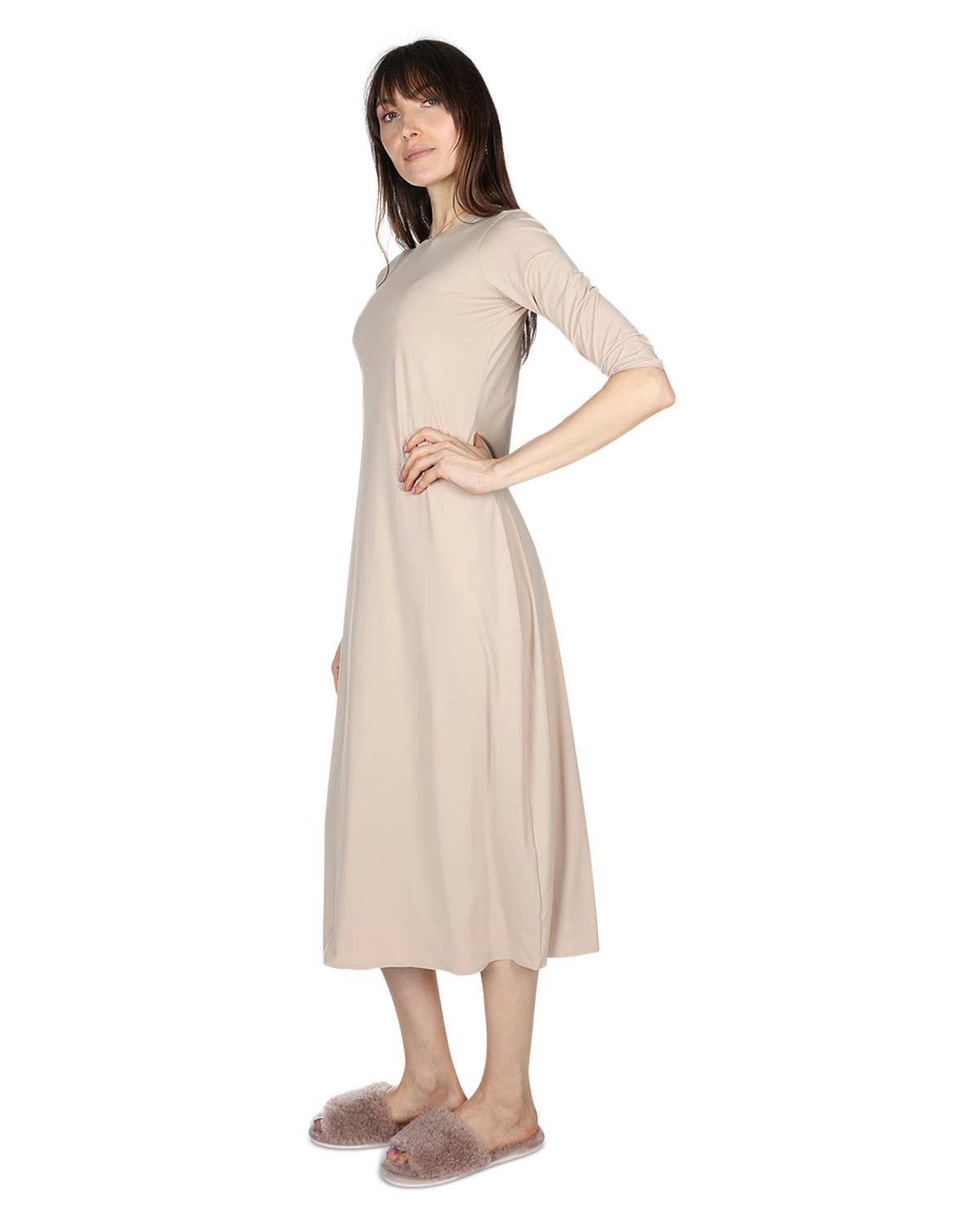 Infinity Classics International Inc. - Wholesale Dress - Women's - Women's Bonded 3/4 Sleeve Slip Dress1