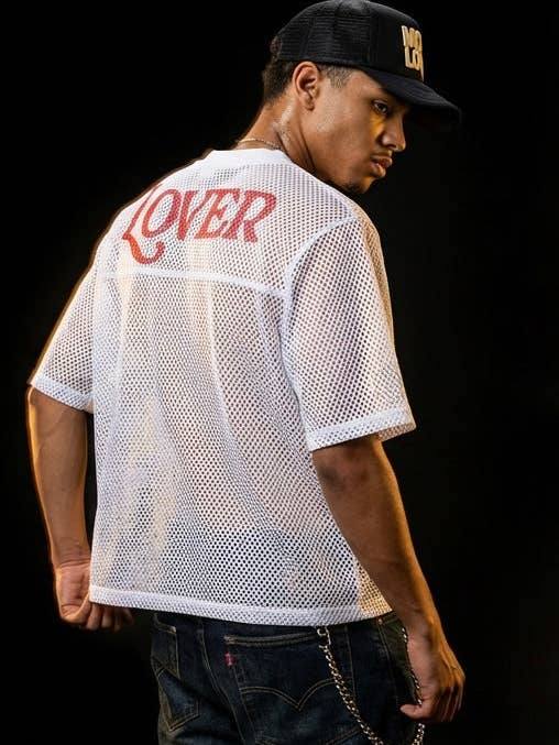 The Lover Mesh Box Jersey | White for wholesale by Ruben Rojas Live Through Love