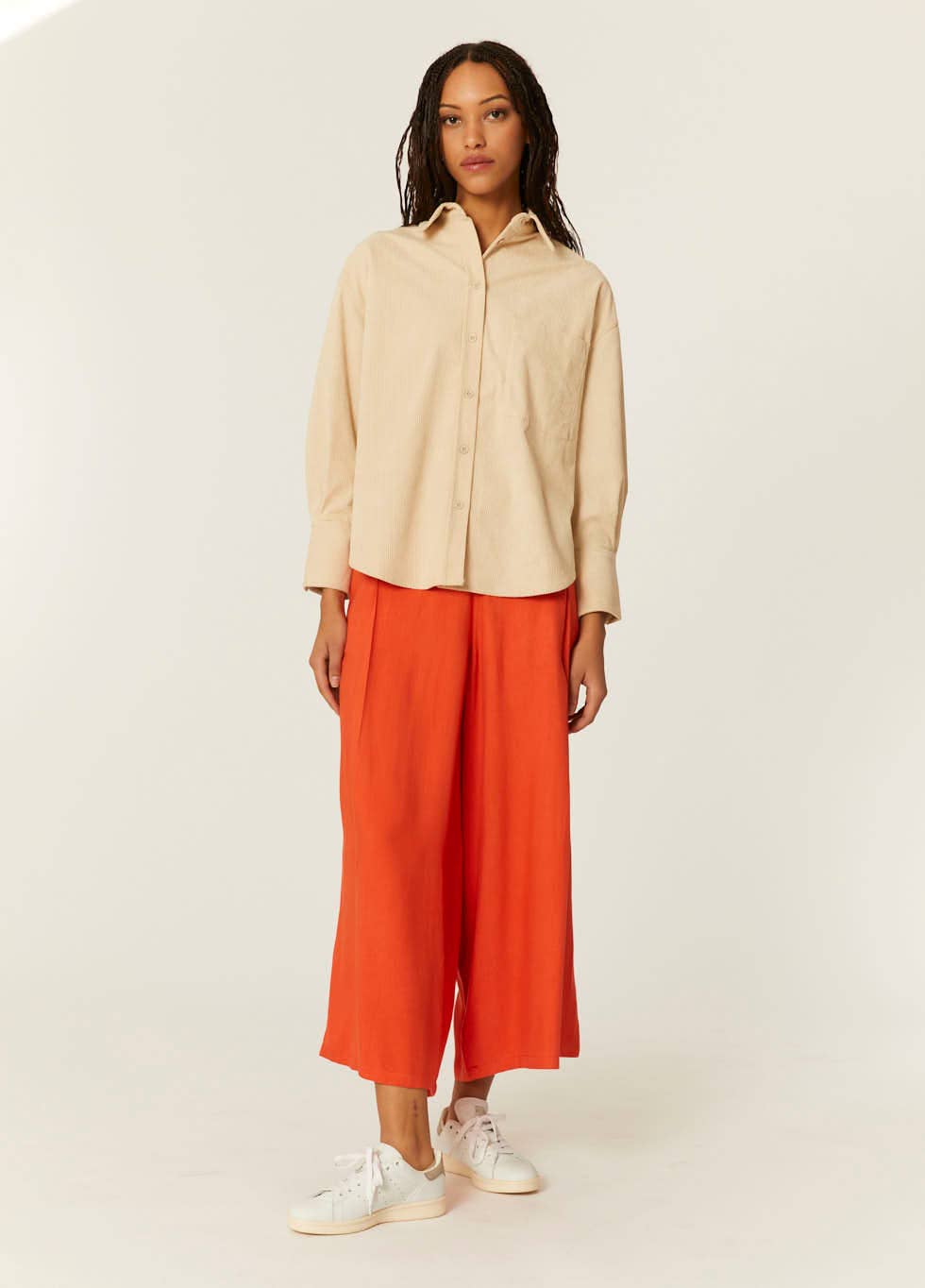 Pepaloves - Wholesale Button Down Shirt - Women's - CAMISA PANA BEIGE4