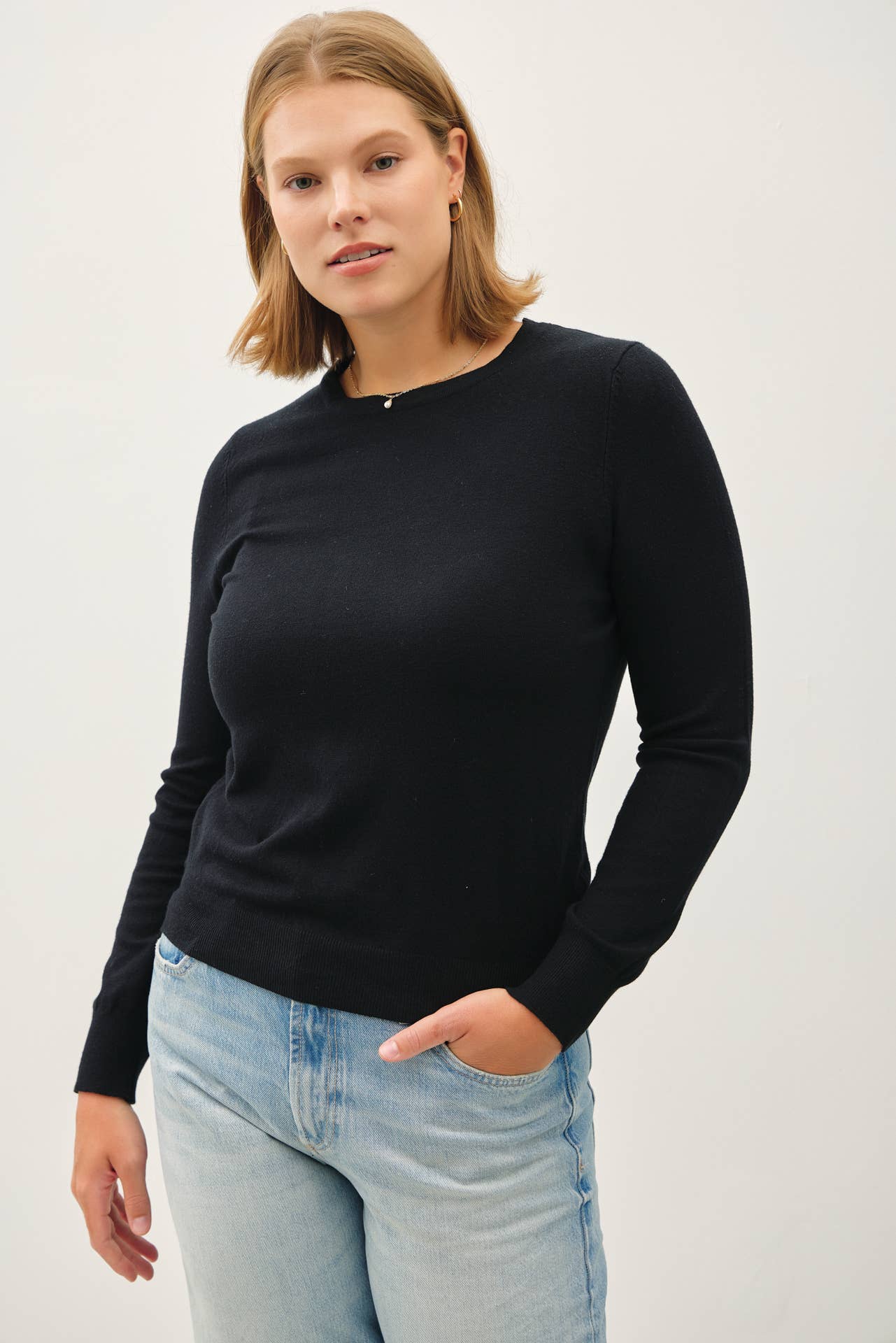 Be Cool - Vente Pull en maille – femme - PULL BASIQUE EN MAILLE DOUCE À COL ROND PLUS17