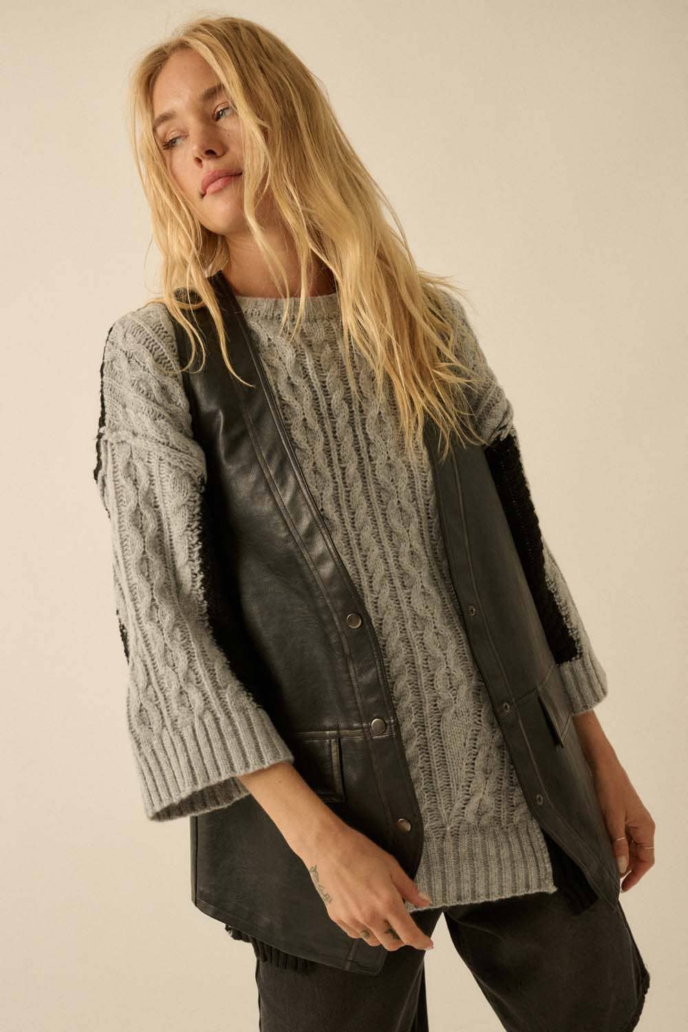 Promesa USA - Wholesale Outerwear Vest - Women's - Faux Leather Snap-Front Vest14