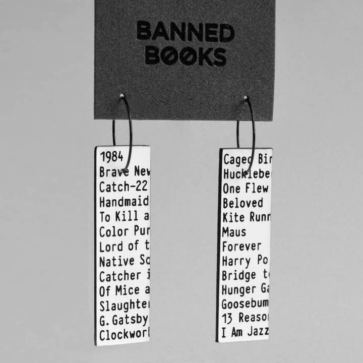 'Banned Books' Earrings - Hoops ♻️ for wholesale by Bold Standard