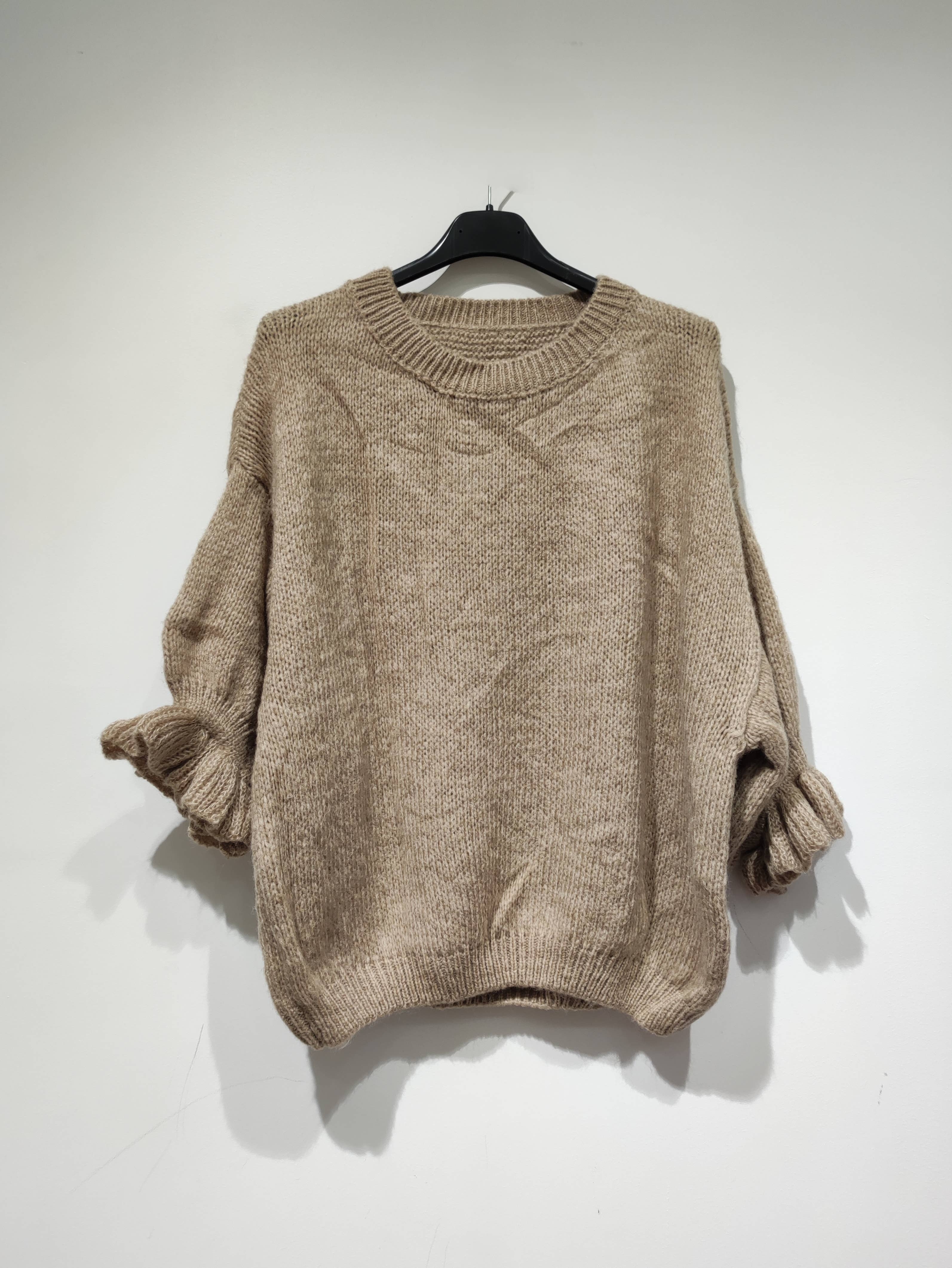 Pomelo paris - Wholesale Knit Sweater - Women's - ROMA Ruffled Sleeve Sweater - AH266