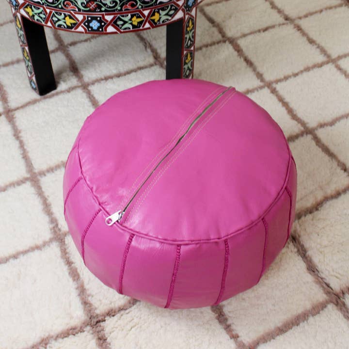 DarKech - Wholesale Ottoman - Pink ottoman pouf Leather