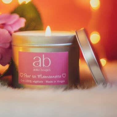 Vela perfumada artesanal com mensagem para si Mamounette por atacado de Atelier Bougies