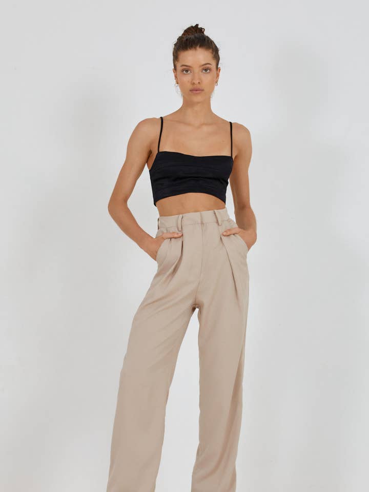 Charlotte Pant - Oat for wholesale by BEFORE ANYONE ELSE