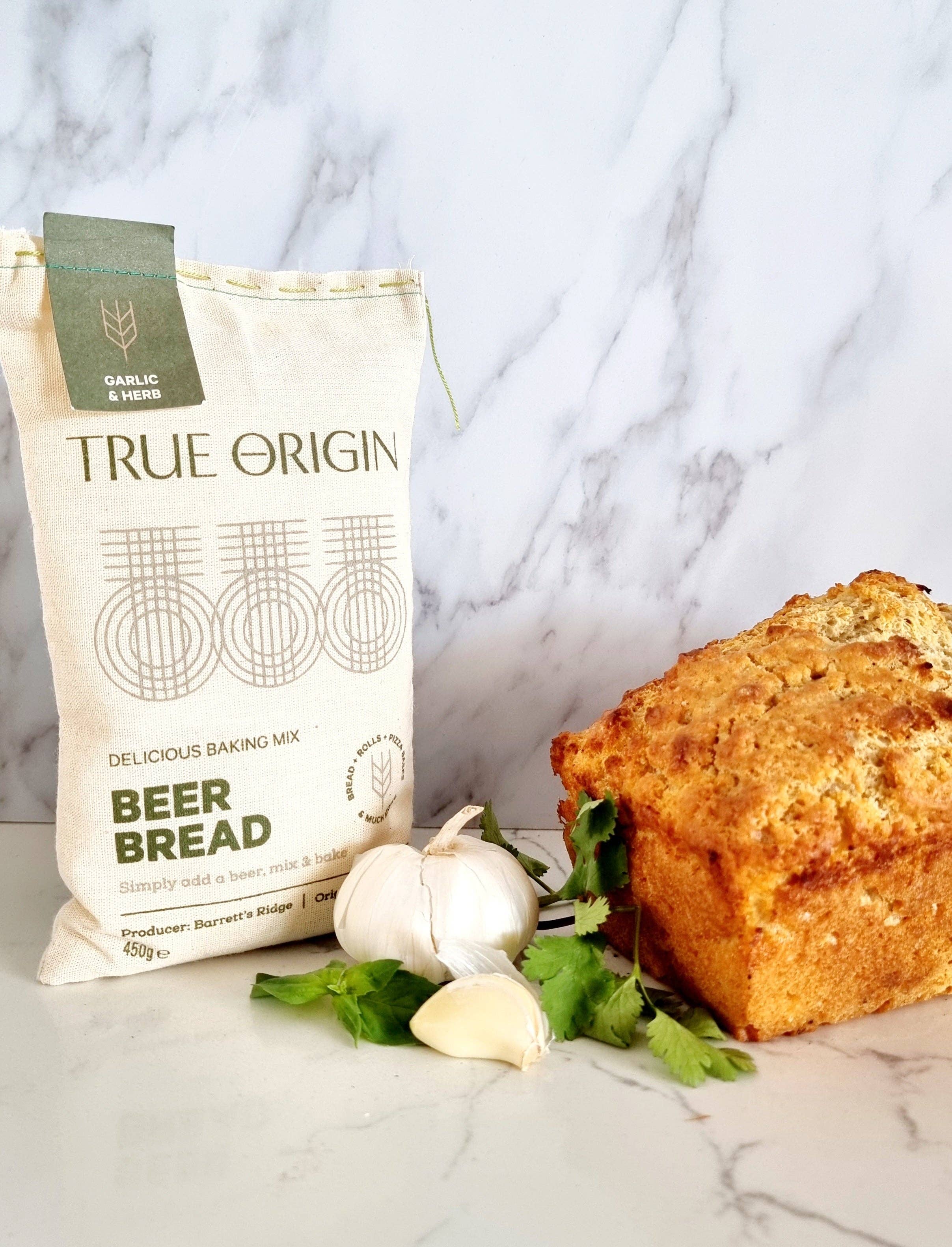 True Origin Foods – wholesale Bread mix – Garlic & Herb Beer Bread (450g)1