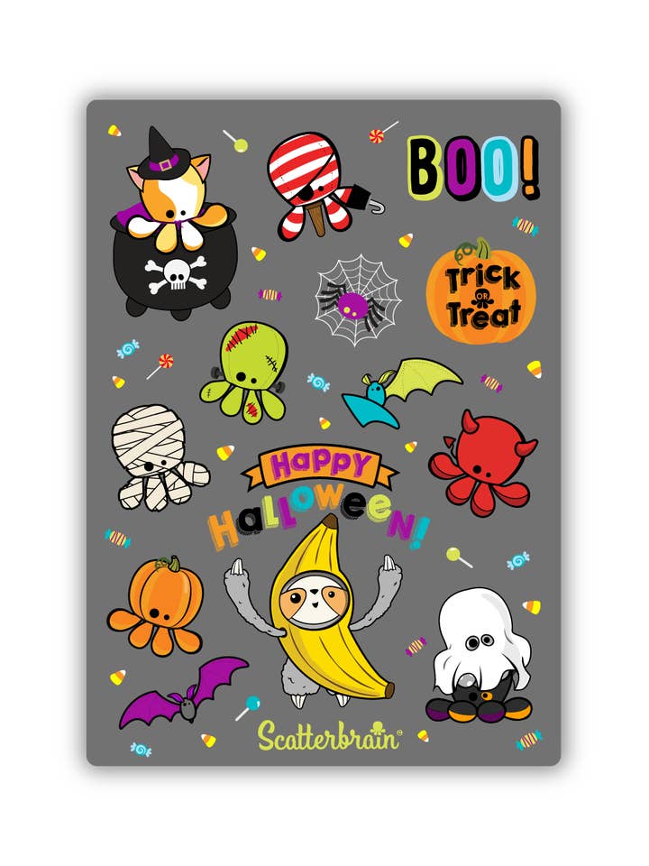 Halloween Sticker Sheet for wholesale by Scatterbrain