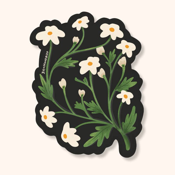 Pegatina de Flor Silvestre Blanca | Pegatina de Vinilo Impermeable Floral para venta al por mayor de Brush + Bird Paper Co.