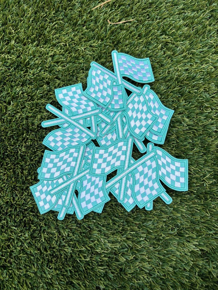 Parche de Banderas de Carrera Turquesa de Moda para venta al por mayor de Eric Hill Designs, LLC