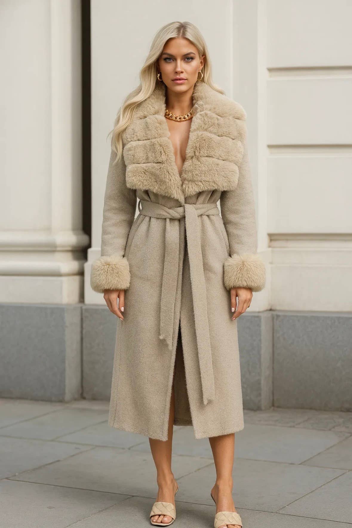 Frime - Wholesale Outerwear Vest - Women's - Long fur vest - 5972