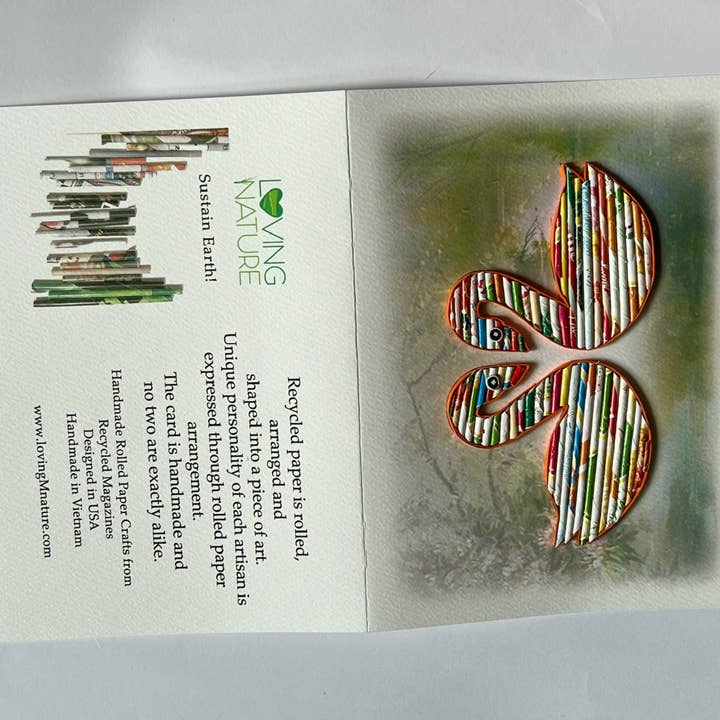 Loving Nature - Vente Carte de vœux classique - Carte cygne en papier roulé faite à la main à partir10