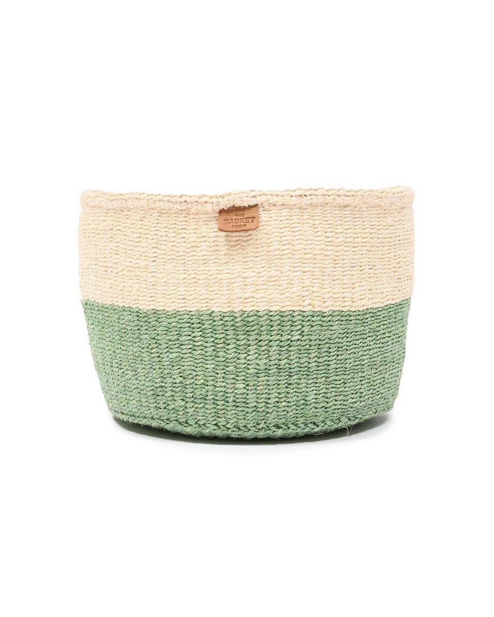 The Basket Room - Wholesale Basket - WILAYA: Green Colour Block Woven Basket | Planter | Toy Basket | Desk Tidy12