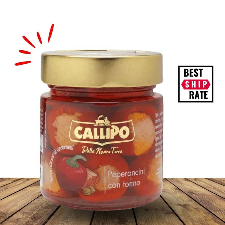 Casacella Foods - Wholesale Tinned Fish - Callipo Hot Chili pepper with Tuna in Olive Oil Jar 7.9ozÂ