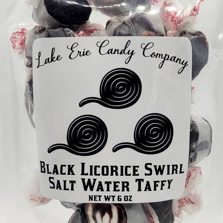 Lake Erie Candy Company - Wholesale Taffy - Black Licorice Swirl Salt Water Taffy