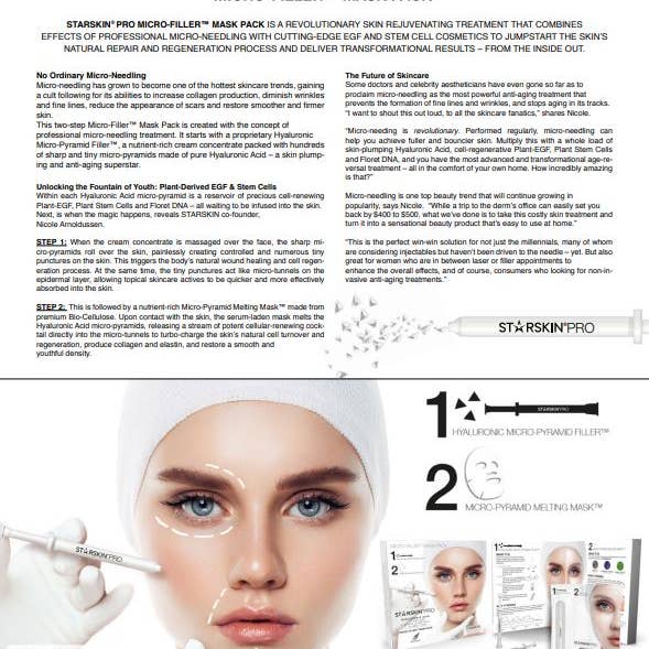 STARSKIN - Wholesale Skincare Face Mask - Starskin® PRO Micro-Filler™ Mask Pack