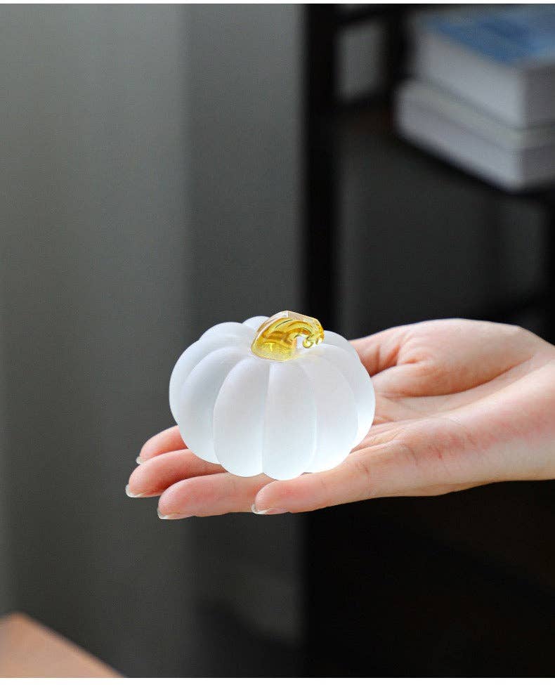 Gohobi （We cover U.S. import duties） - Wholesale Decorative Tabletop Object - Gohobi Pate de Verre Pumpkin Halloween Glass Ornament Teapot Lid Stand Paperweight21