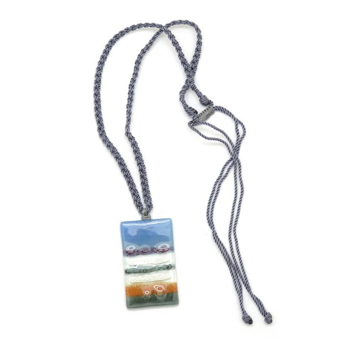 Dunitz & Company - Wholesale Pendant/Charm Necklace - Rectangle Glass Pendant Necklace - Handmade5