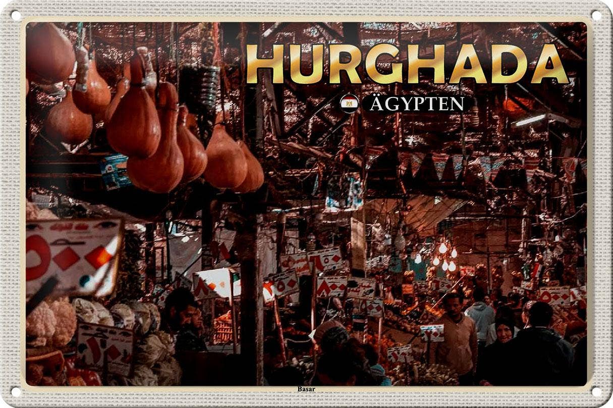 Femer - Wholesale Sign - Hurghada Egypt Bazaar Gift Sign Tin Sign Travel 30x20 cm0