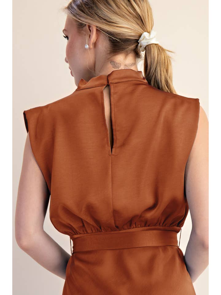 Glam - Wholesale Dress - Women's - Cowl Neck Midi Dress10