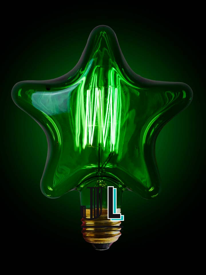 Vintage bulb STAR GREEN for wholesale by Jurassic-Light