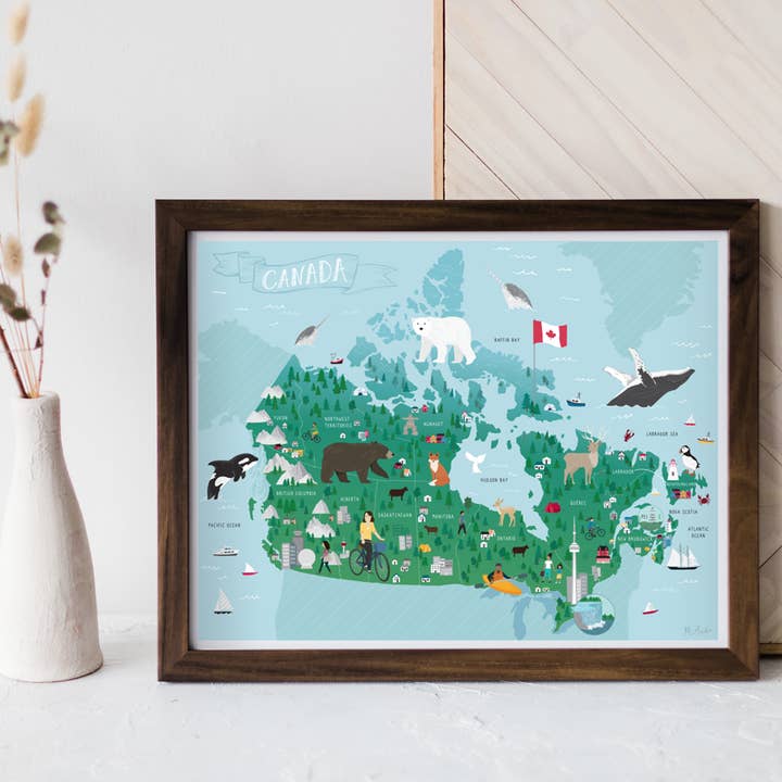 Illustrated Map of Canada for wholesale by Melissa Archer Illustration