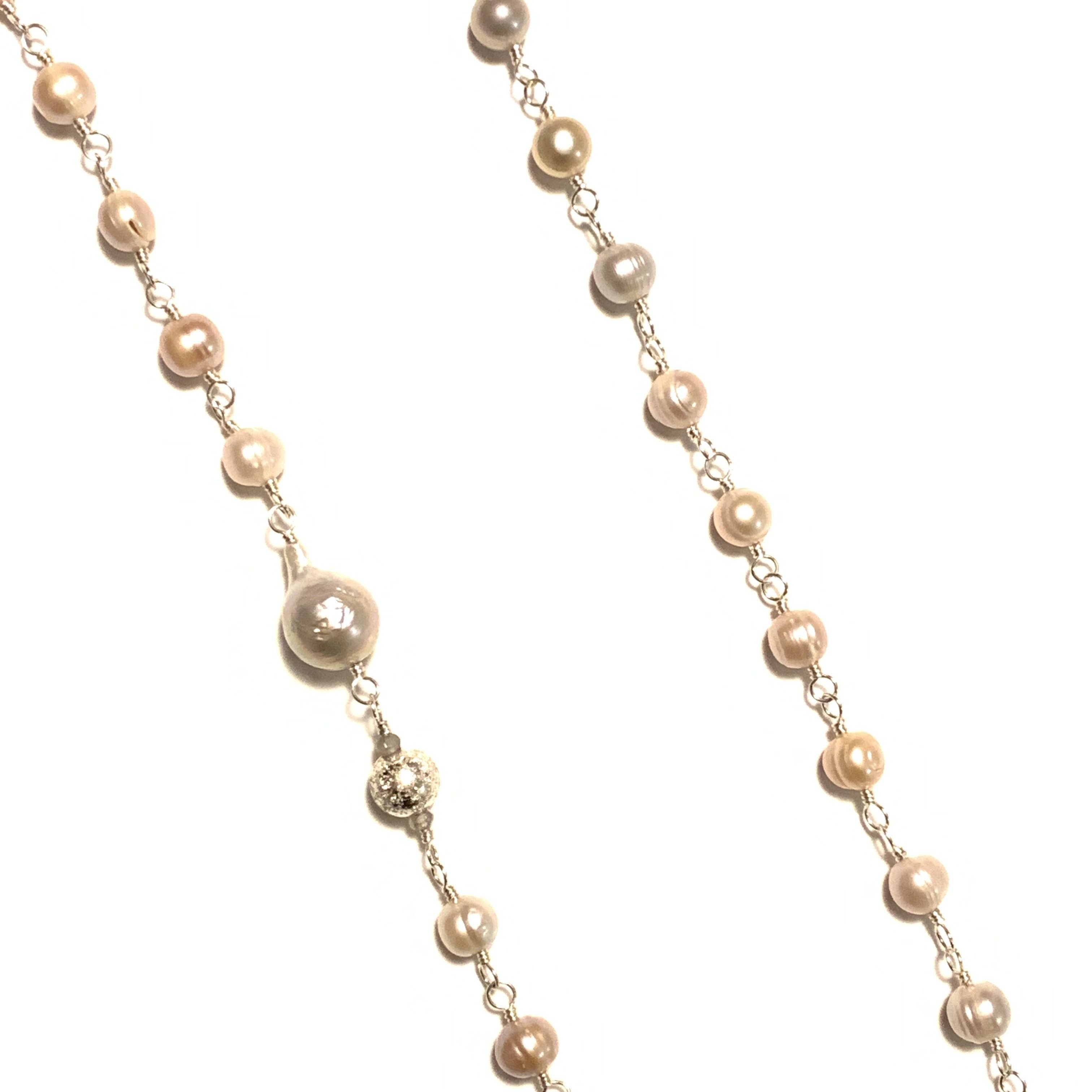 Solid Design Studios - Wholesale Beaded/Pearl Necklace - Peach Baroque Pearl, Ultra Baroque Pearl & Sterling Silver Infinity Necklace1