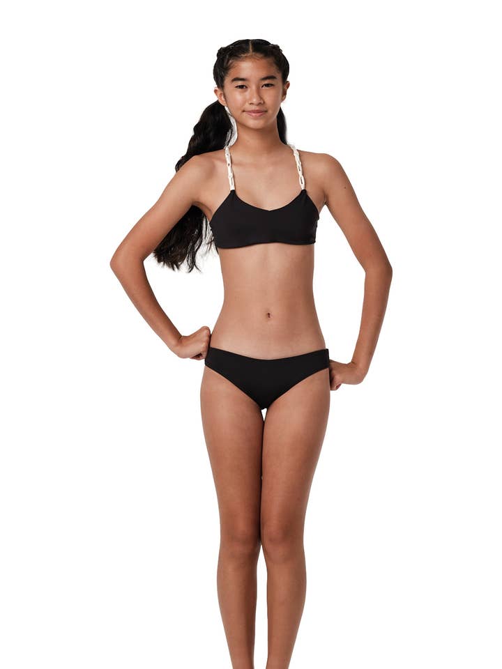 Ensemble de bikini noir lié pour la vente par Submarine
